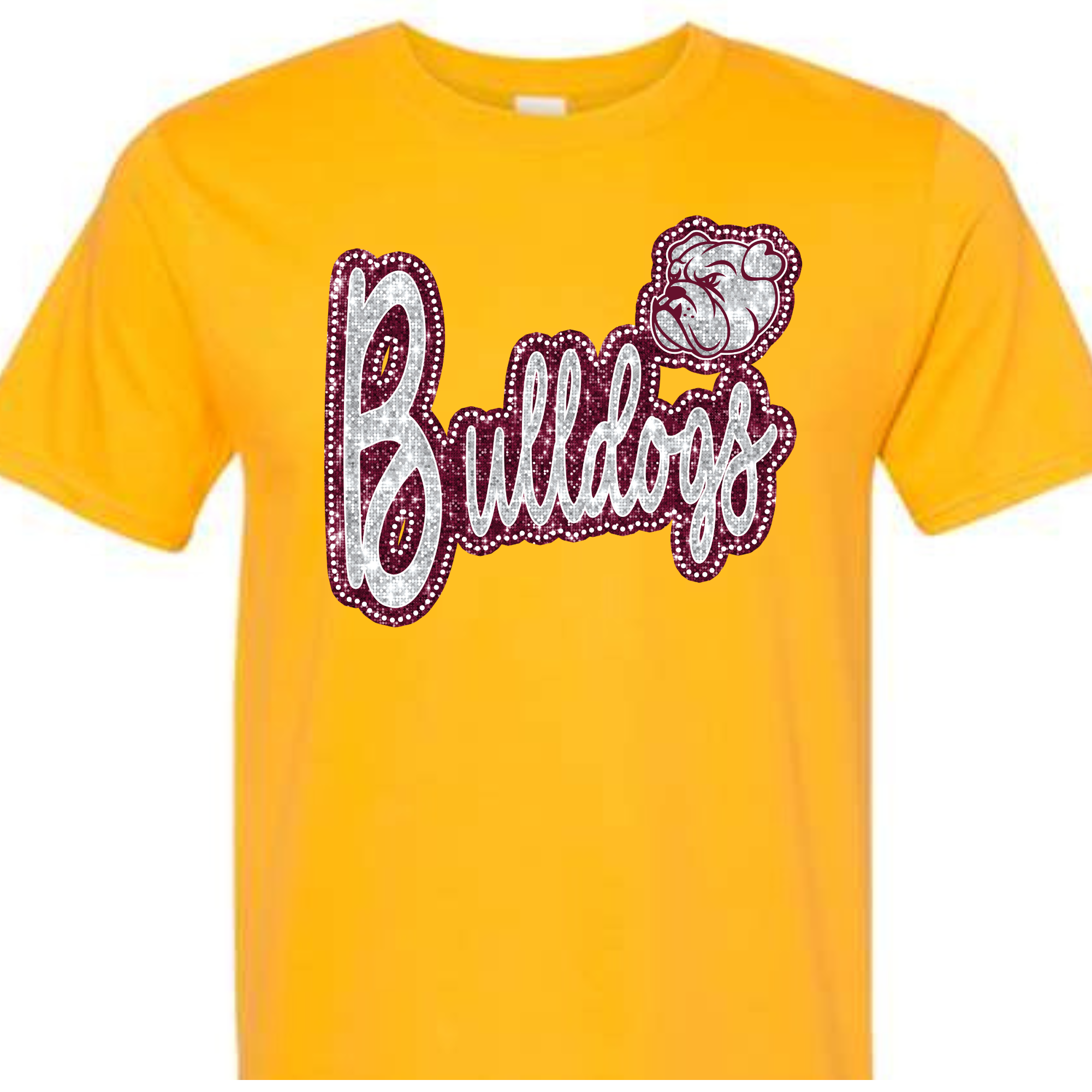 Faux Embroidery Bulldogs