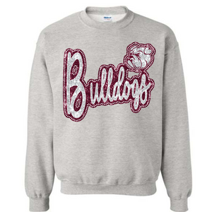 Faux Embroidery Bulldogs