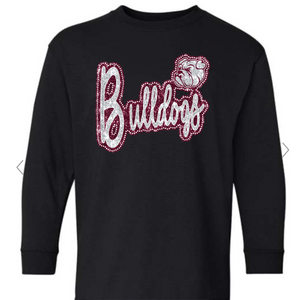 Faux Embroidery Bulldogs